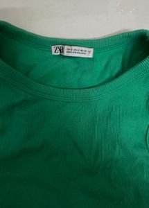 Green Ribbed Tank Top