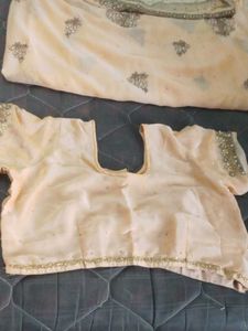 party wear saree with blouse