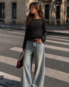 Stylish Black Knit Textured Top