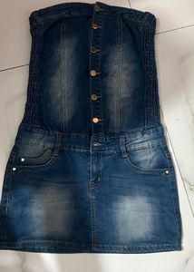Denim Strapless Dress