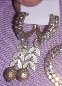 Sparkling Hoop &amp; Drop (2 Earrings Set) ♡