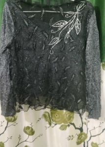 Elegant Embellished Sheer Top