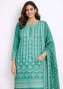 Beautiful Green Printed Kurta Set