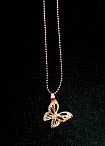 Rose Gold Butterfly Pendant Necklace
