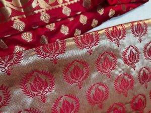 New Vibrant Yellow &amp; Red Silk Saree