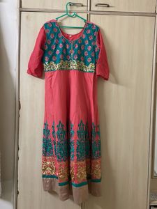 Designer Kurta with Teal and Gold Embellishments
