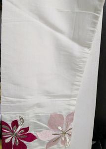 Price Drop Alert Pearl white Full Sleevs Kurti Set