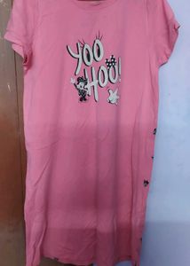 Cute Minnie Mouse Pink T-Shirt Dress