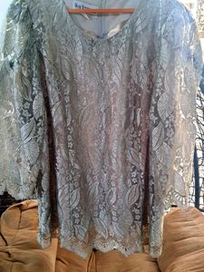 Elegant Lace Silver Greyish Tops
