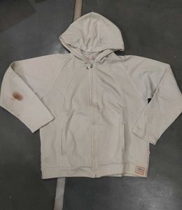trendy gen-z creme Zip-Up Hoodie