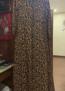 Leopard Print Flowy Midi Dress