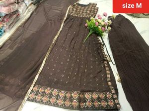 Elegant Brown Kurta Set with Dupatta
