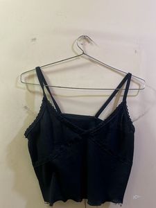 Black Lace Trim Cami Top