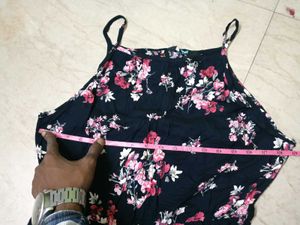 Navy Floral Print Maxi Dress