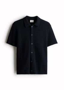 H&M Textured Knit Polo Shirt