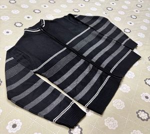 Vintage Striped Zip-Up Sweater
