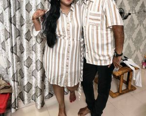 couple outfit women dress XXL men shirt L size