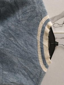 Blue V-Neck korean Sweater