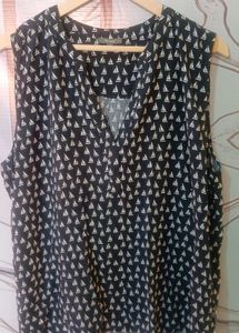 Navy Sailboat Print Top