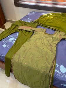 Olive Green Salwar Kameez Suit