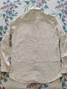 Men Dotted White Shirt