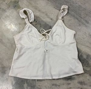 H&M White Strapless Cami Top