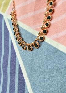 Willanzy Rose Gold Plated Set in green Colour...
