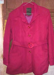 Chic Pink Belted Coat