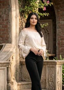 Chic Off-Shoulder Bell Sleeve Top