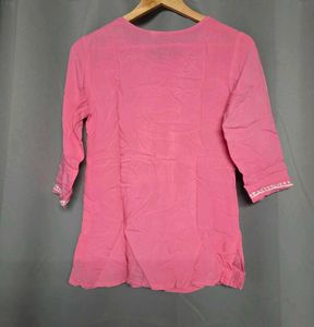 Pink Embroidered Kurta