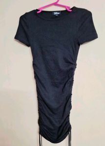 Black Ruched Bodycon Dress