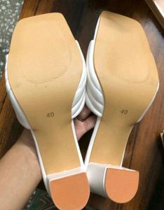 Chic White Quilted Block Heels