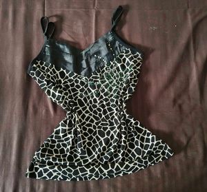 Embellished Animal Print Cami Top