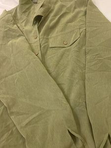 Olive Green Button-Up Shirt