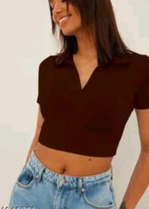 Stylish Brown Crop Top