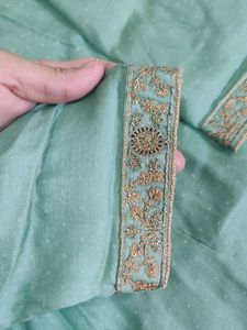 Embroidered Mint Green Kurta