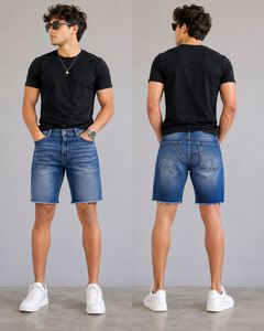 United Colours of Benetton Men's Blue Denim Shorts