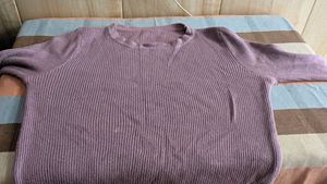 Lilac Ribbed Knit Sweatshirt