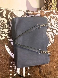 Black Zara Handbag with Chain Detail