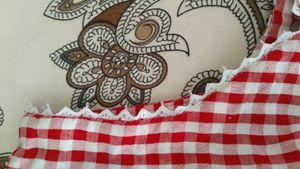 Red Gingham Puff Sleeve Top