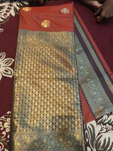 Elegant Chocolate with Gold Motifs Saree