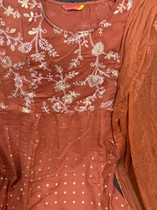 Elegant Embroidered Ethnic Gown with duppata