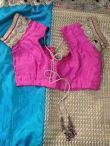 unused Embellished Saree with Mirror Work
