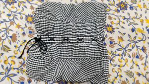 Gingham Lace-Up Tube Top y2k