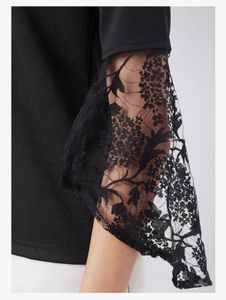Chic Black Lace Sleeve Top