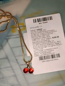 Golden Cherry Necklace