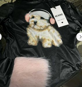 Cute Dog Graphic Turtleneck Top