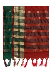 Beautiful Red Saree with Green Border