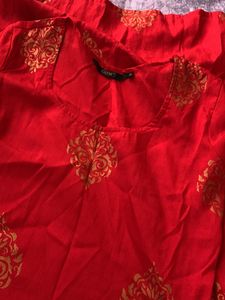 Red And Gold festive Kurta