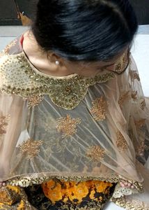 Elegant Embroidered Lehenga with Cape